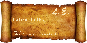 Leirer Erika névjegykártya